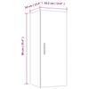 Wandschrank Tenciuc aus geräucherter Eiche 34,5x34x90cm (Holz)