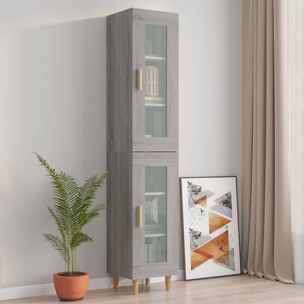 Grauer hängender Wandschrank Ghenu 34,5x34x90cm (Sonoma)