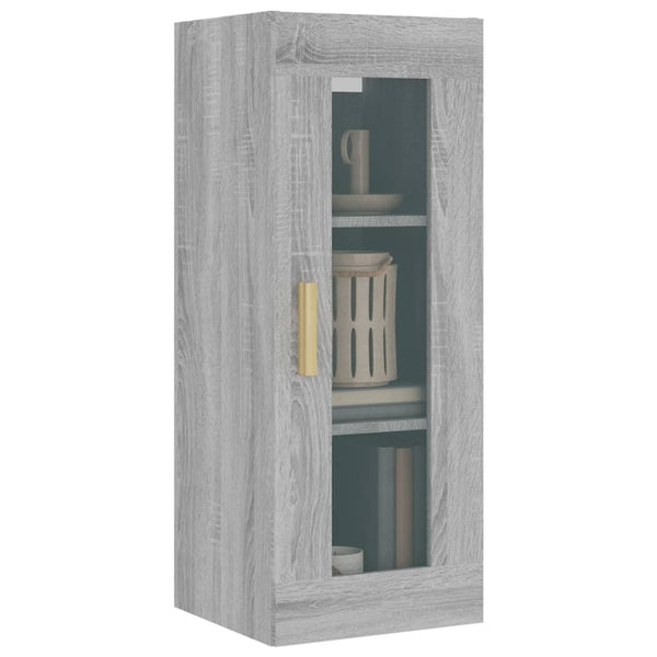 Grauer hängender Wandschrank Ghenu 34,5x34x90cm (Sonoma)
