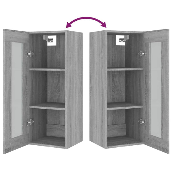 Grauer hängender Wandschrank Ghenu 34,5x34x90cm (Sonoma)