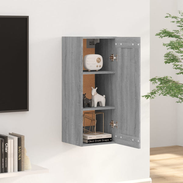 Grauer Wandschrank Domnaru 35x34x90cm (Holz)