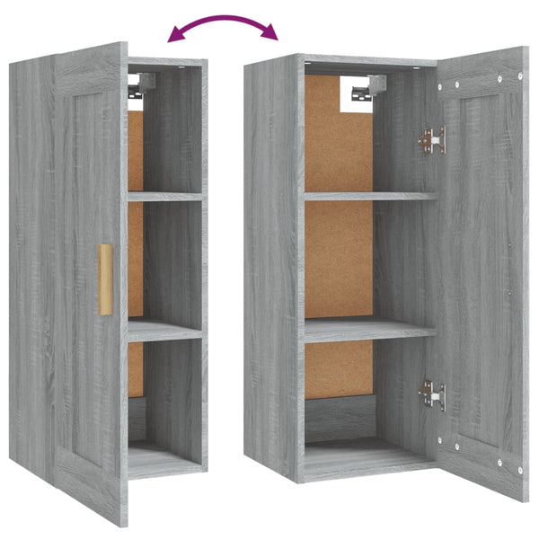 Grauer Wandschrank Domnaru 35x34x90cm (Holz)