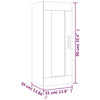 Grauer Wandschrank Domnaru 35x34x90cm (Holz)