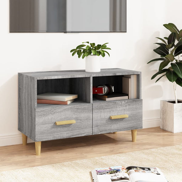 Grauer TV-Schrank Irinuca 80x36x50cm (Holz)