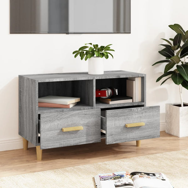 Grauer TV-Schrank Irinuca 80x36x50cm (Holz)