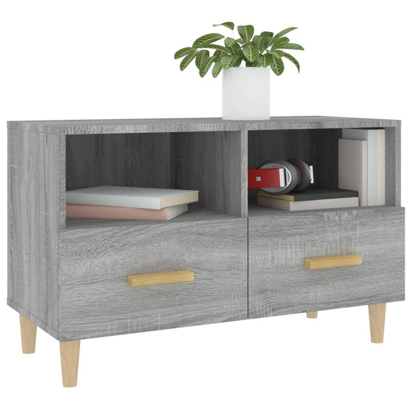 Grauer TV-Schrank Irinuca 80x36x50cm (Holz)
