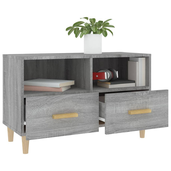 Grauer TV-Schrank Irinuca 80x36x50cm (Holz)