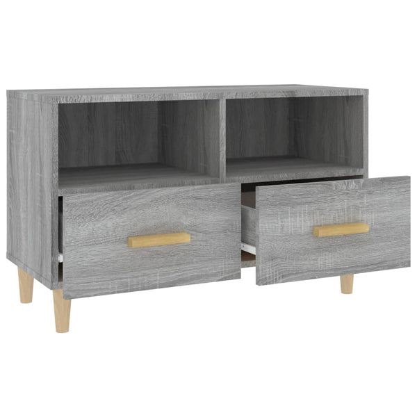 Grauer TV-Schrank Irinuca 80x36x50cm (Holz)