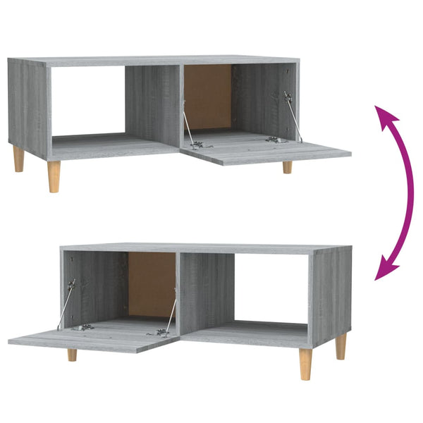 Grauer Couchtisch Szelyes 89,5x50x40cm (Holz)