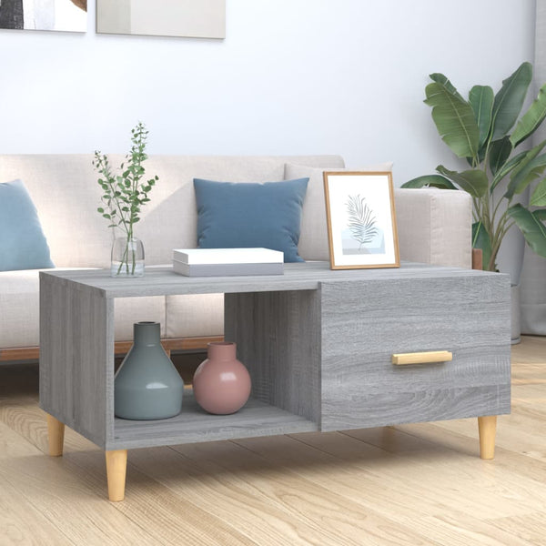 Grauer Couchtisch Szelyes 89,5x50x40cm (Holz)