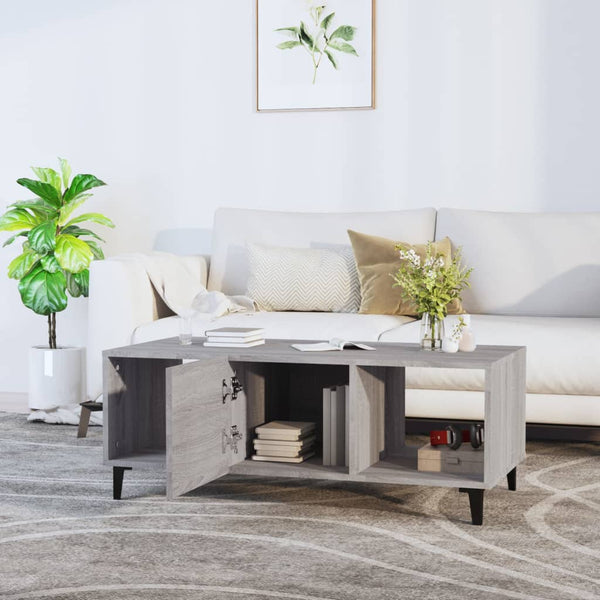 Grauer Couchtisch Konstantin 102x50x40cm (Holz)
