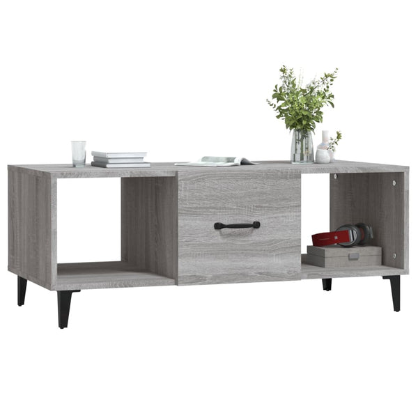 Grauer Couchtisch Konstantin 102x50x40cm (Holz)