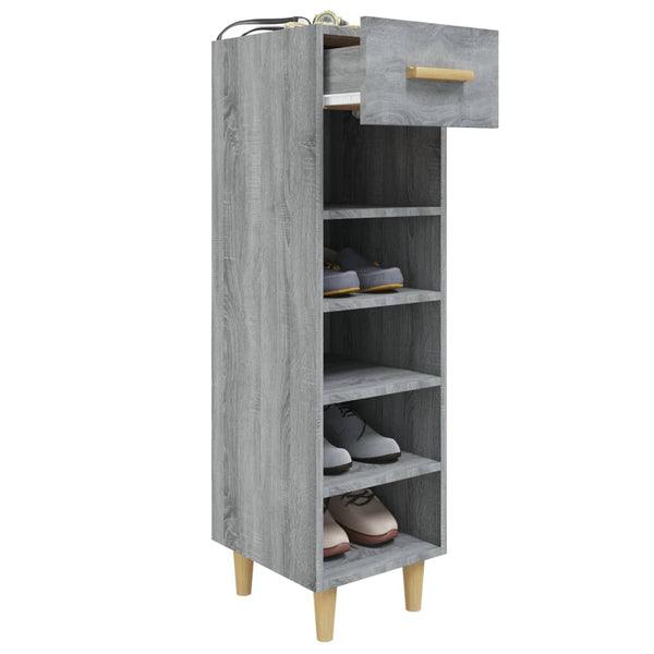 Grauer Schuhschrank Simie 30x35x105cm (Holz)