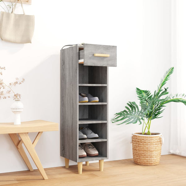Grauer Schuhschrank Simie 30x35x105cm (Holz)
