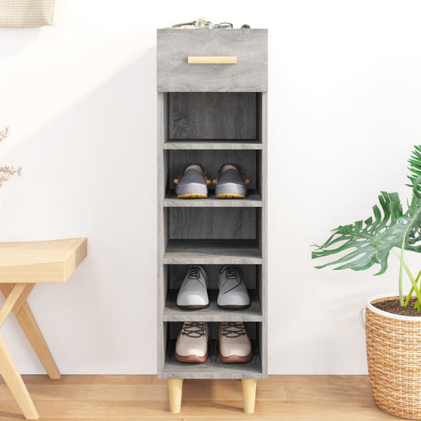 Grauer Schuhschrank Simie 30x35x105cm (Holz)