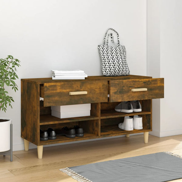 Schuhschrank Rauchereiche Milucu 102x35x55cm (Holz)
