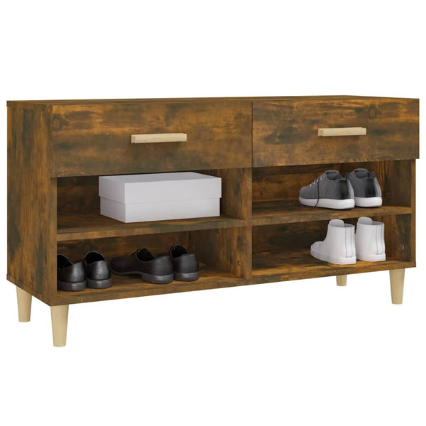 Schuhschrank Rauchereiche Milucu 102x35x55cm (Holz)