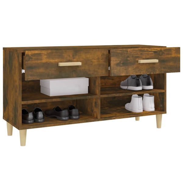 Schuhschrank Rauchereiche Milucu 102x35x55cm (Holz)