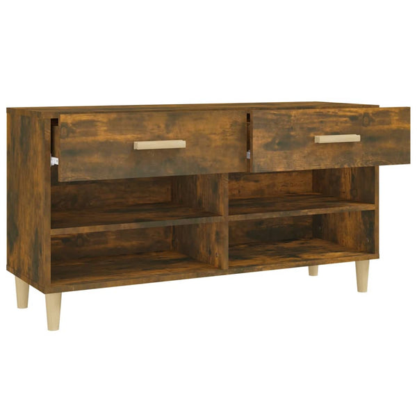 Schuhschrank Rauchereiche Milucu 102x35x55cm (Holz)