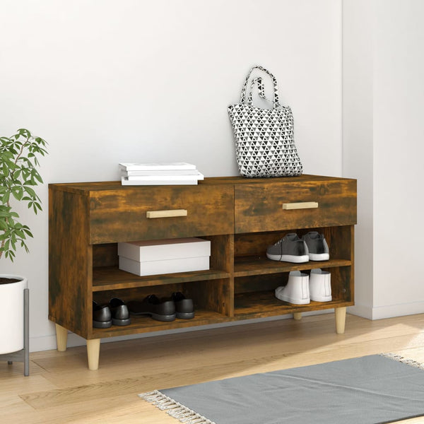 Schuhschrank Rauchereiche Milucu 102x35x55cm (Holz)