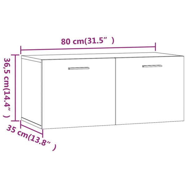 Wildeiche Wandschrank Dusita 80x35x36,5cm (Holz)