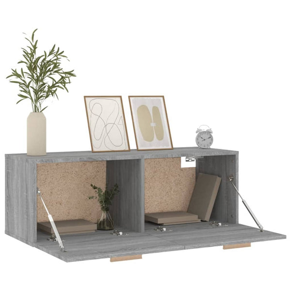 Grauer Wandschrank Marieana 100x36,5x35cm (Holz)