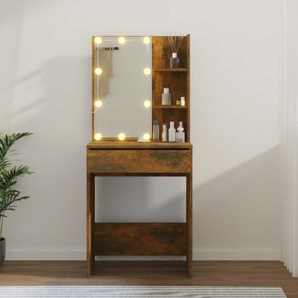 Savutammi peilipöytä led-valoilla Corci 60x40x140cm