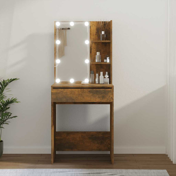 Savutammi peilipöytä led-valoilla Corci 60x40x140cm