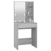Grauer Schminktisch mit LED-Beleuchtung Corci 60x40x140cm