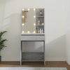 Grauer Schminktisch mit LED-Beleuchtung Corci 60x40x140cm