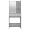 Grauer Schminktisch mit LED-Beleuchtung Corci 60x40x140cm