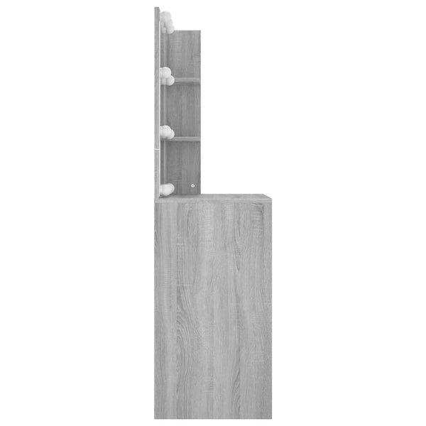 Grauer Schminktisch mit LED-Beleuchtung Corci 60x40x140cm