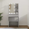 Grauer Schminktisch mit LED-Beleuchtung Corci 60x40x140cm