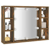 Spiegeleckschrank aus geräucherter Eiche mit LED-Beleuchtung Sergie 76x15x55cm