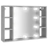 Grauer Spiegelschrank mit LED-Beleuchtung Sergie 76x15x55cm