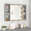 Grauer Spiegelschrank mit LED-Beleuchtung Sergie 76x15x55cm