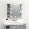 Grauer Spiegelschrank mit LED-Beleuchtung Roby 70x16,5x60cm