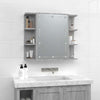 Grauer Spiegelschrank mit LED-Beleuchtung Roby 70x16,5x60cm