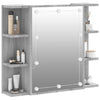 Grauer Spiegelschrank mit LED-Beleuchtung Roby 70x16,5x60cm