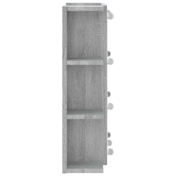 Grauer Spiegelschrank mit LED-Beleuchtung Roby 70x16,5x60cm