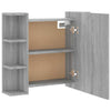 Grauer Spiegelschrank mit LED-Beleuchtung Roby 70x16,5x60cm