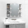 Grauer Spiegelschrank mit LED-Beleuchtung Roby 70x16,5x60cm