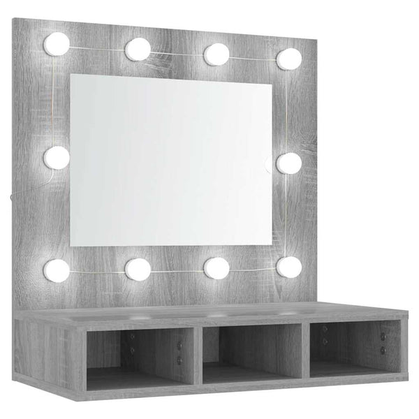 Grauer Spiegelschrank mit LED-Beleuchtung Bliznicov 60x31,5x62cm