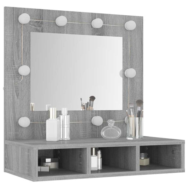 Grauer Spiegelschrank mit LED-Beleuchtung Bliznicov 60x31,5x62cm