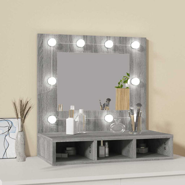Grauer Spiegelschrank mit LED-Beleuchtung Bliznicov 60x31,5x62cm