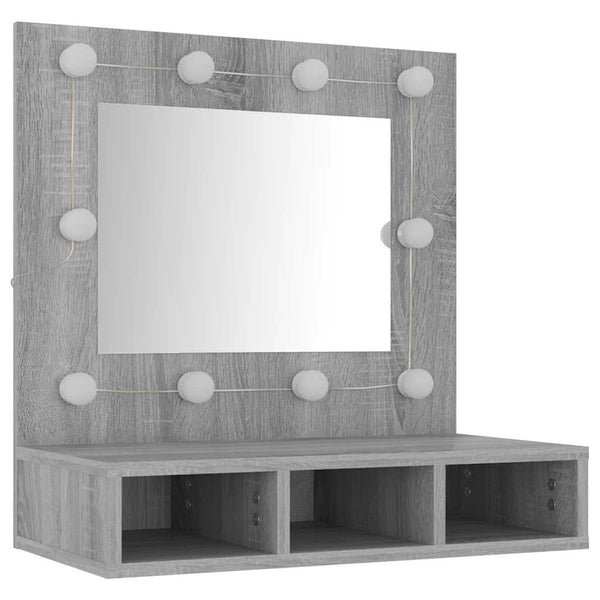 Grauer Spiegelschrank mit LED-Beleuchtung Bliznicov 60x31,5x62cm
