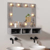 Grauer Spiegelschrank mit LED-Beleuchtung Bliznicov 60x31,5x62cm