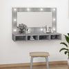 Grauer Spiegelschrank mit LED-Beleuchtung Mariusiana 90x31,5x62cm