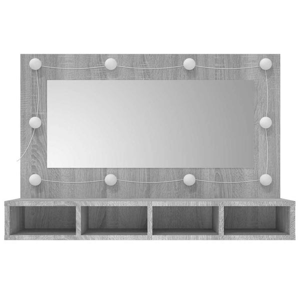 Grauer Spiegelschrank mit LED-Beleuchtung Mariusiana 90x31,5x62cm