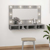 Grauer Spiegelschrank mit LED-Beleuchtung Mariusiana 90x31,5x62cm